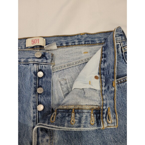 Y2K Levis 501 Jeans Mens Tag 38x30 Actual 36x30 Straight Leg Button Fly Med Wash - Picture 6 of 13